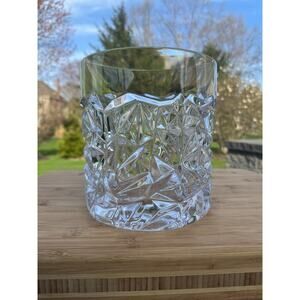 Tiffany & Co Crystal Glass Geometric Rock Cut Ice Champagne Bucket 7.25”x 6.75”